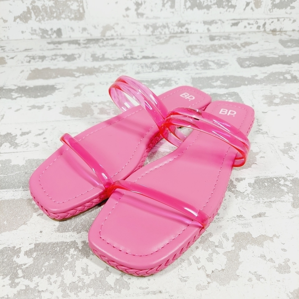 NEW BP. Viola Clear Pink Casual Slide Summer Flat Beach Sandals W495 - Picture 2 of 11